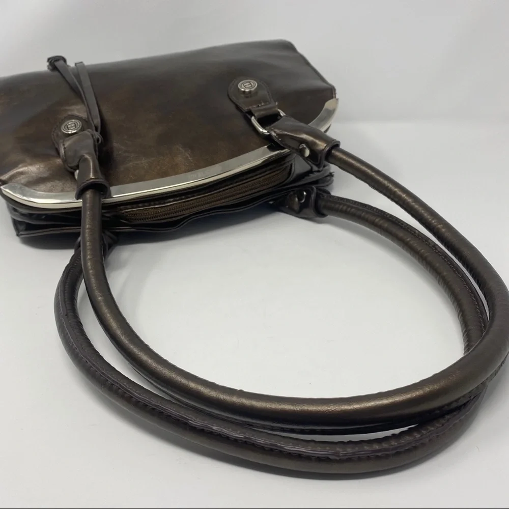 ELLEN TRACY 3 Compartment Bronze Tote Handbag